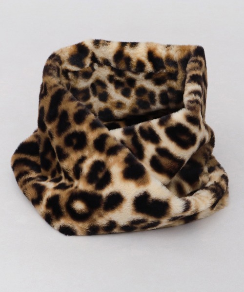 ソフトタッチ フェイクファー レオパード スヌード ヒョウ柄（ネック