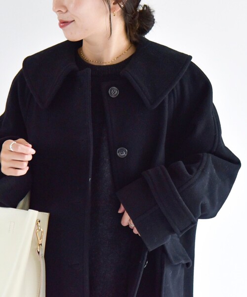 セール】quaranciel: PONTETORTO フラット カラー ロング コート