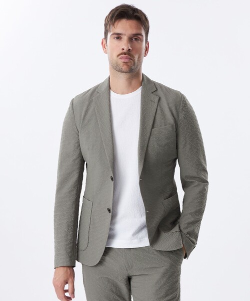 セール】【セットアップ対応】シアサッカージャケット（テーラード