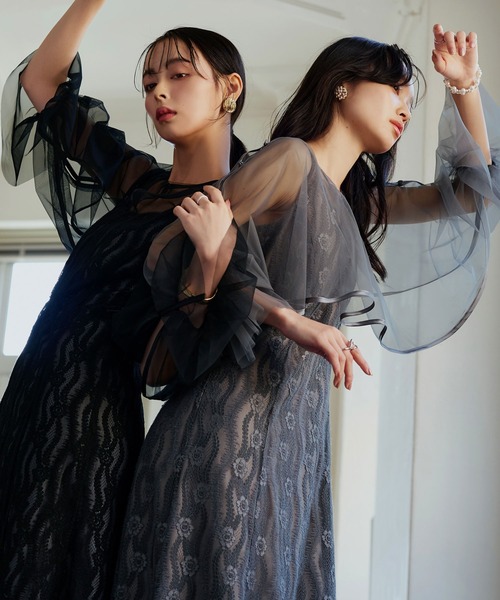 オケージョン対応】マルチwayチュールレイヤーマーメイドレース