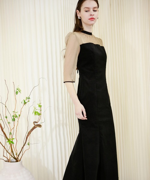 Leja（レジャ）の「【LEJA】バックリボン美脚効果シアー切り替え