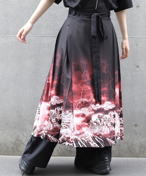 セール】ガシャドクロ柄巻きスカート（スカート）｜REZEN（リゼン）の