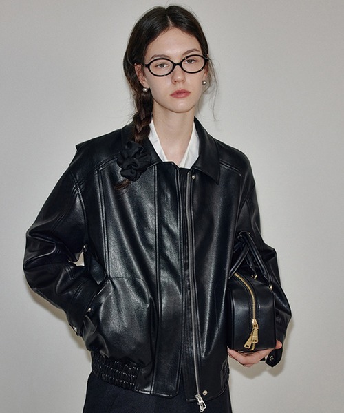 ほぼ未使用】 AULA 本革 切替 ライダース ジャケット 【公式通販】