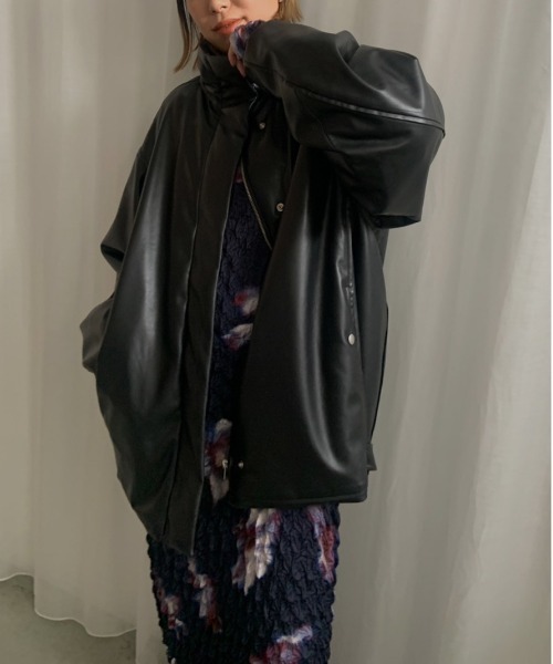 Ameri（アメリ）の「PASTING LIKE SYNTHETIC LEATHER JACKET（その他