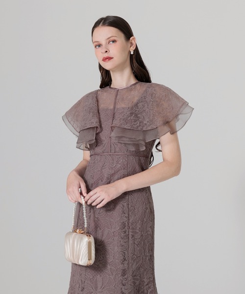 Leja（レジャ）の「【LEJA】フリル半袖シアーレース花柄刺繍ウエスト