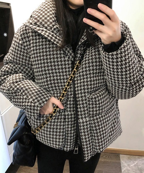 urge：（アージコロン ）の「【URGE：】 千鳥柄 ダウンジャケット