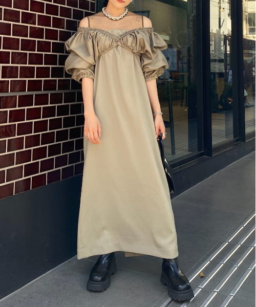 Ameri（アメリ）の「VOLUME BUSTIER LAYERED DRESS（ワンピース）」 - WEAR