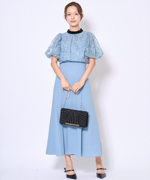 ベロアトリミングブラウス×ドレス（ドレス）｜AND COUTURE（アンド