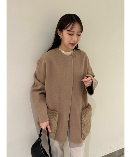 Mila Owen（ミラオーウェン）の「2WAYファーポケットリバーコート