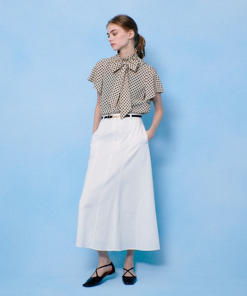 ◇【LOULOU WILLOUGHBY】デシンドットフレアスリーブブラウス（シャツ
