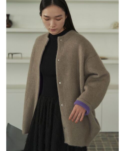 ELENDEEK（エレンディーク）の「CNラクーンミックスダブルカーディガン