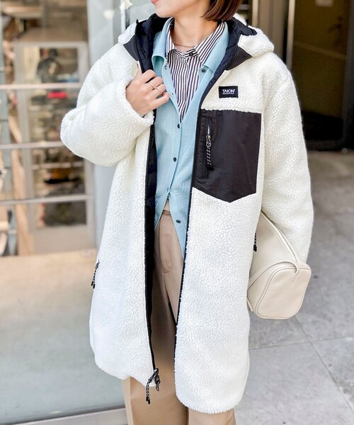 ◇【WEB限定】【TAION/タイオン】別注ボア×ダウンフードコート