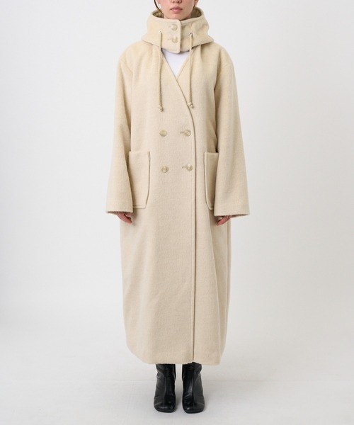 PINUE/ピヌエ】フード付きノーカラーコート（その他アウター