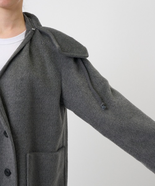 PINUE/ピヌエ】フード付きノーカラーコート（その他アウター