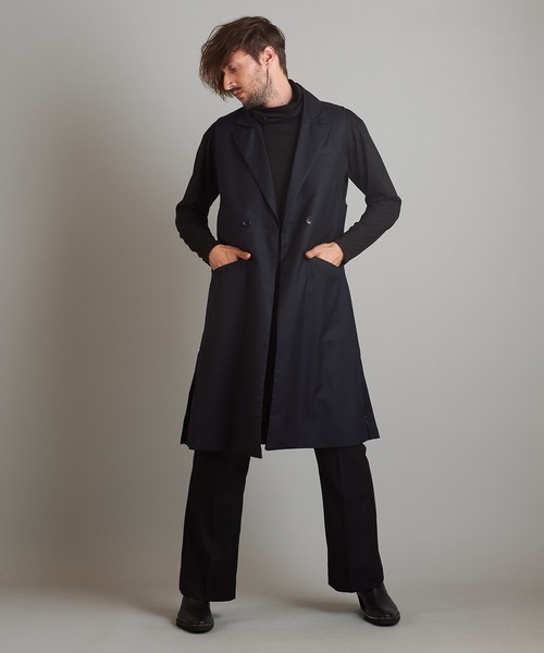 セール】【NO ID.】Sleeveless Deep Long Jacket / ノースリーブ