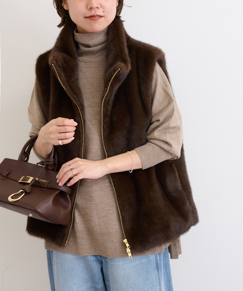 追加》スタンドカラーファーベスト（その他アウター）｜JOURNAL