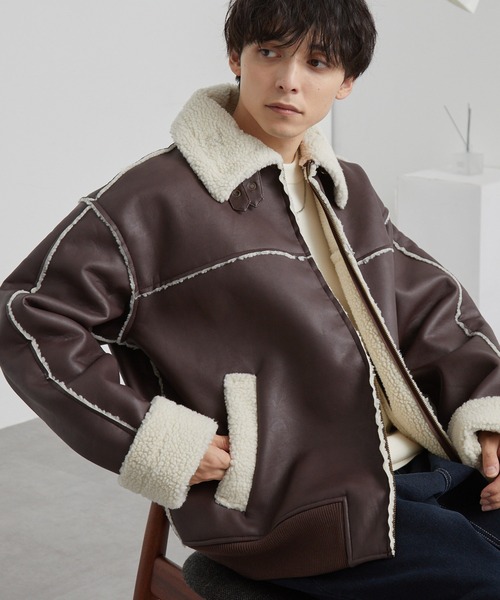 MONO-MART（モノマート）の「オーバーサイズ裏ボアフェイクムートン