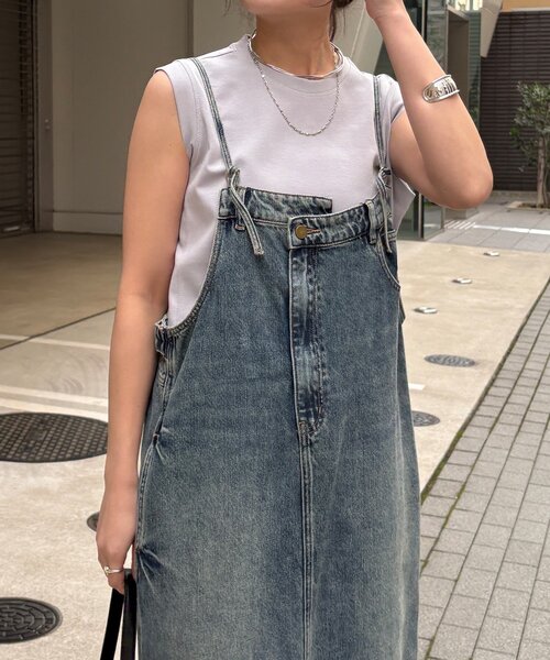 裾フリンジデニムジャンスカ（ワンピース）｜DouDou（ドゥドゥ）の