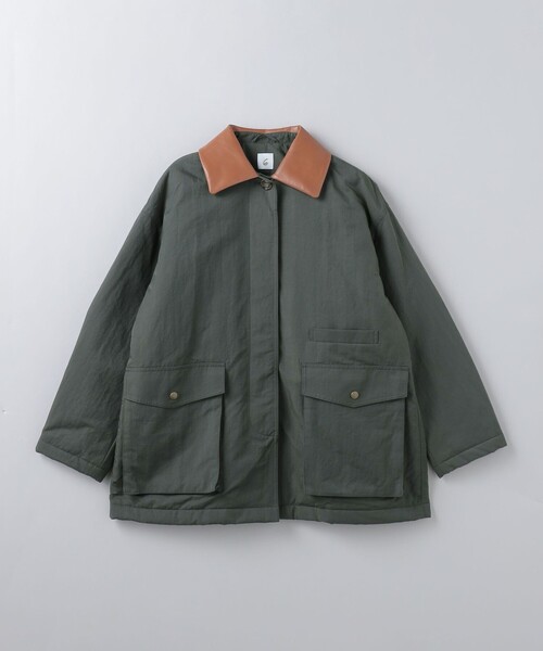 6（ロク）の「＜6(ROKU)＞ナイロン レザーカラー コート（ナイロン