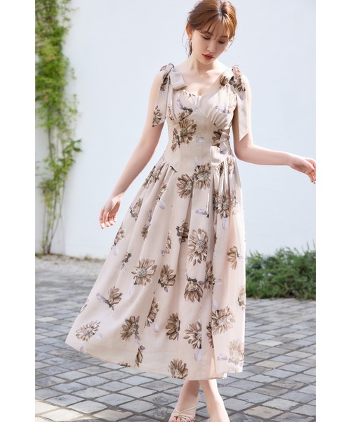 Her lip to（ハーリップトゥー）の「Sunflower-Printed Midi Dress
