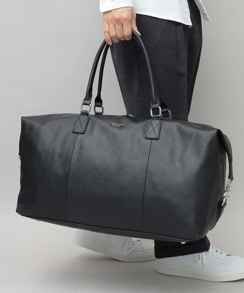 大容量 サフィアーノ フェイクレザー ビッグ ボストンバッグ（旅行