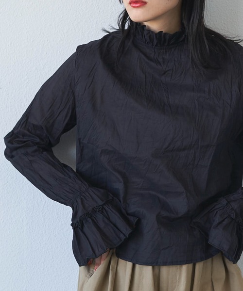 セール】クリンクルフリルブラウス（シャツ/ブラウス）｜Libra Cue