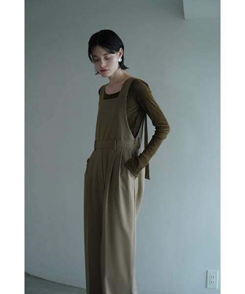 CLANE（クラネ）の「CLANE/クラネ/BACK RIBBON SUSPENDER SALOPETTE