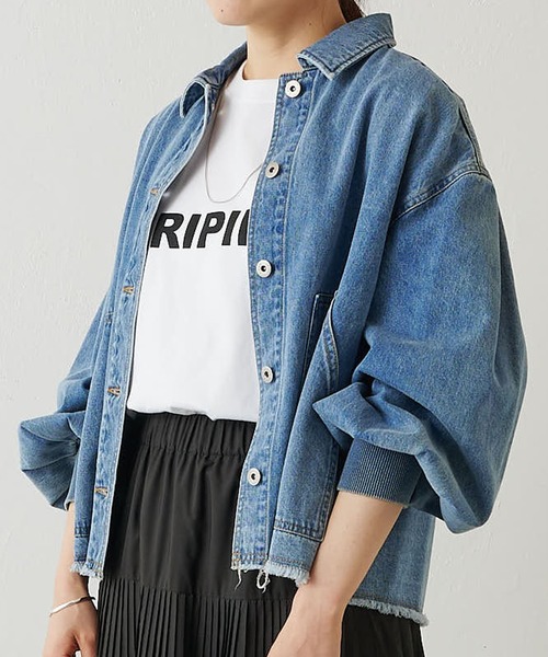 BEARDSLEY（ビアズリー）の「《FRIPIER》パフ袖カバーオールデニム