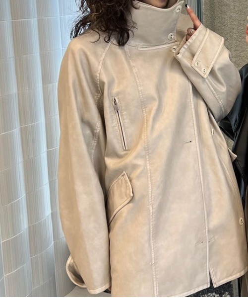 Ameri（アメリ）の「USED LIKE SYNTHETIC LEATHER JACKET（ライダース