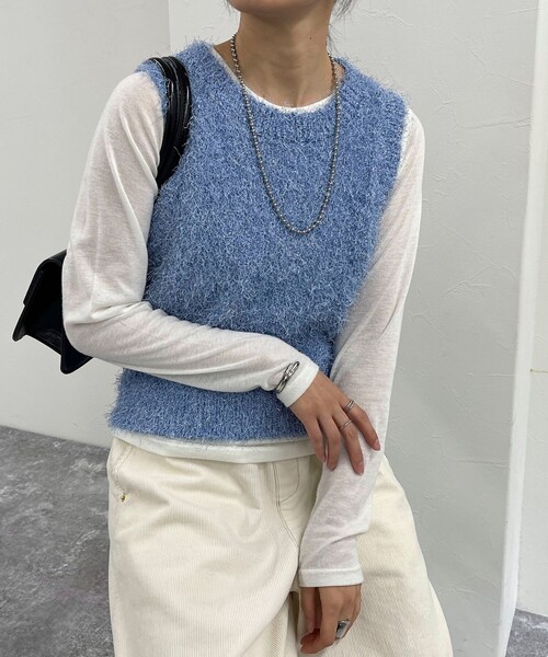 fredy emue（フレディエミュ）の「ラメシャギーニットベスト（ベスト