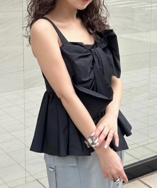 FRAY I.D（フレイアイディー）の「ペプラムリボントップス