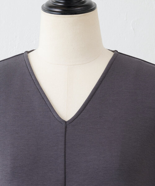 BEARDSLEY Vネックフレアワンピース グレー BEARDSLEY（ビアズリー