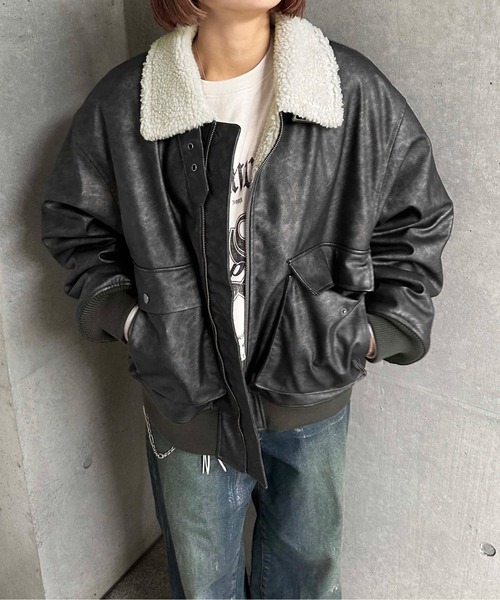 裏ボア合皮ブルゾン（ブルゾン）｜sedacle（セダクル）のファッション