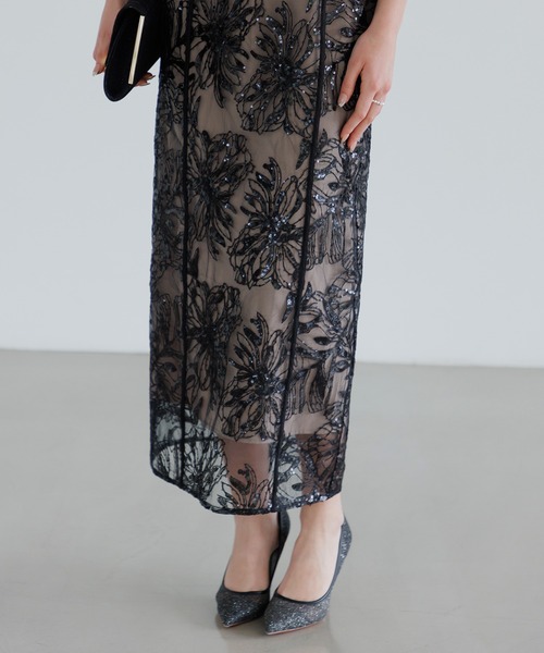 Leja（レジャ）の「【LEJA】アシンメトリーシアーフラワードレス