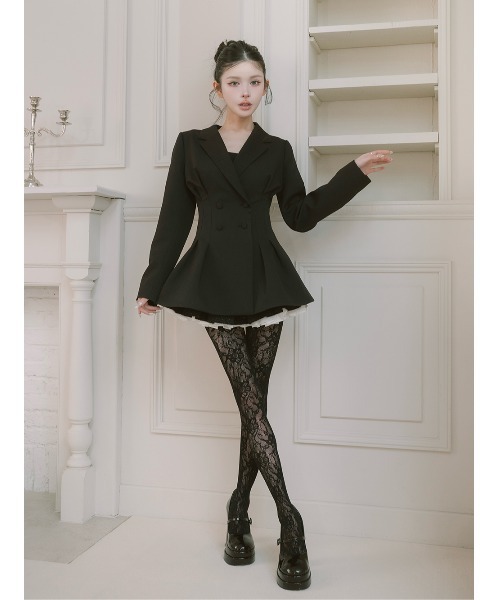 パネルデザインシルエットぺプラムジャケット（その他アウター