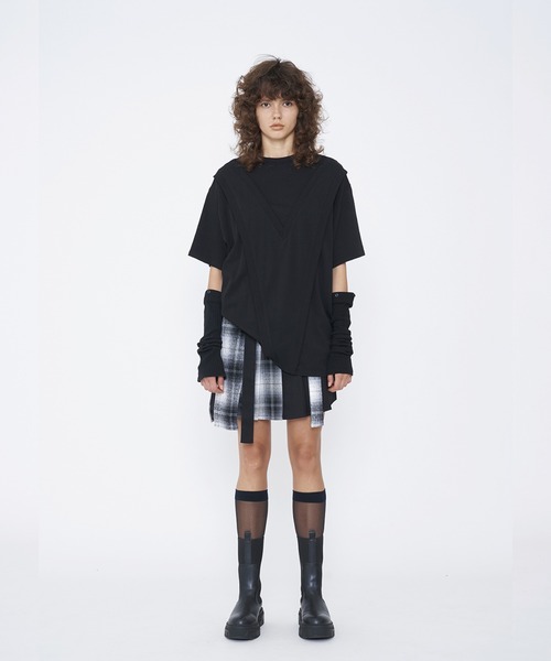 VIAVANDA（ヴィアヴァンダ）の「CHECK PLEATED WRAP SKIRT（スカート