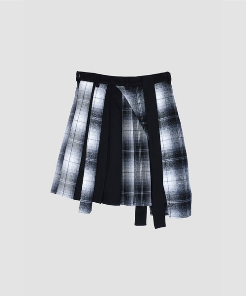 VIAVANDA（ヴィアヴァンダ）の「CHECK PLEATED WRAP SKIRT（スカート