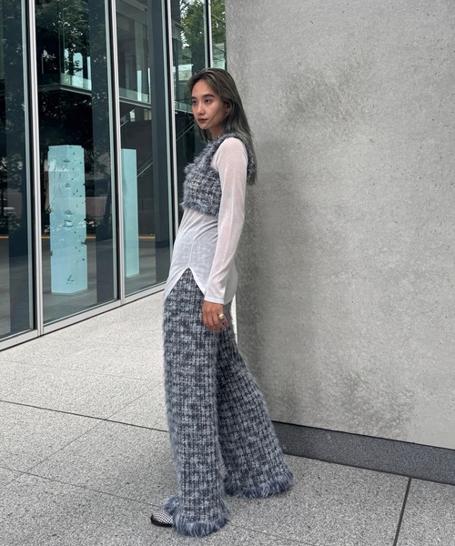 セール】TWEED FRINGE KNIT PANTS（その他パンツ）｜Ameri（アメリ）の