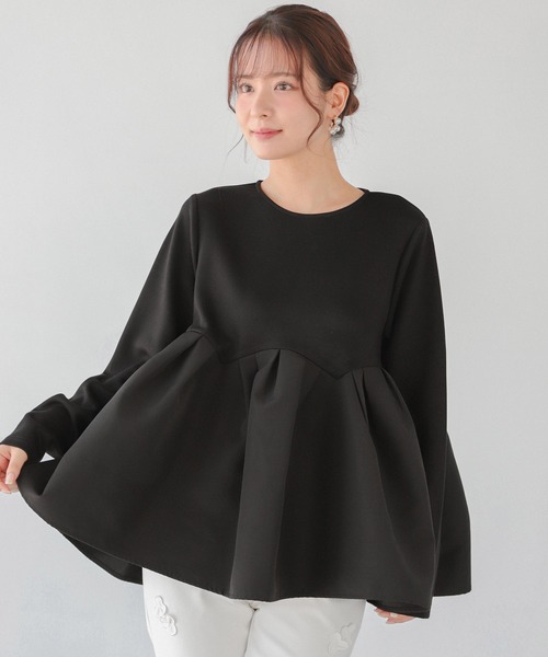 ボリュームタックペプラムトップス（その他トップス）｜Fit more