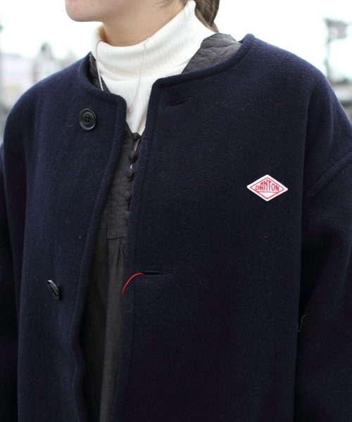 DANTON（ダントン）の「DANTON/ダントン カラーレスクルーネックコート