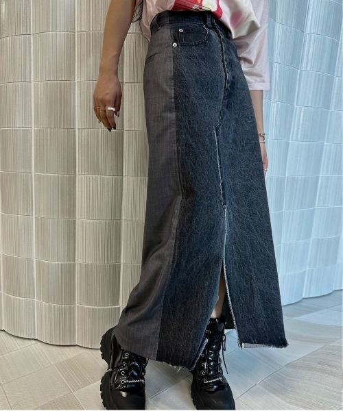 セール】DENIM DOCKING COMBINE SKIRT（スカート）｜Ameri（アメリ）の