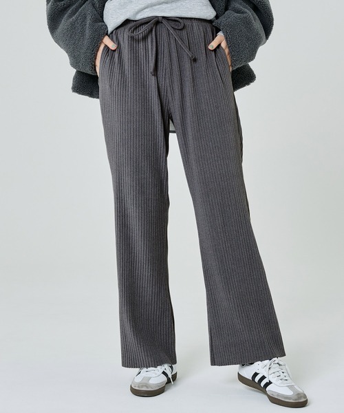 DAILY WARM】裏起毛ジョーゼットリブパンツ（その他パンツ）｜coca