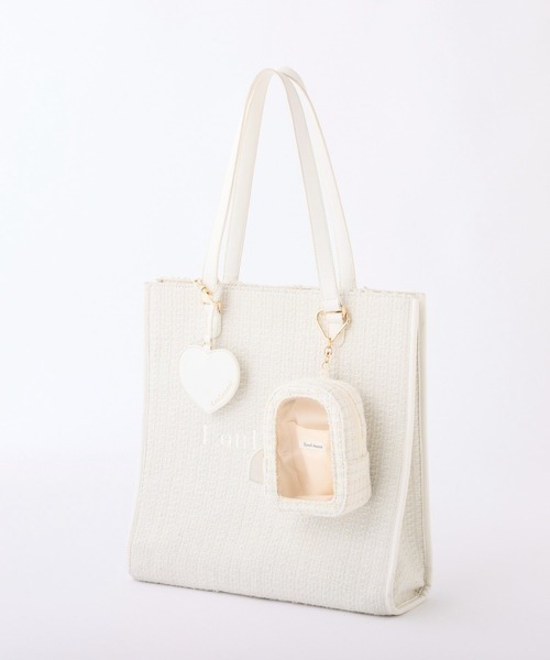セール】WEB限定/【LouLoumei】ハートチャーム付きトートバッグ／自立