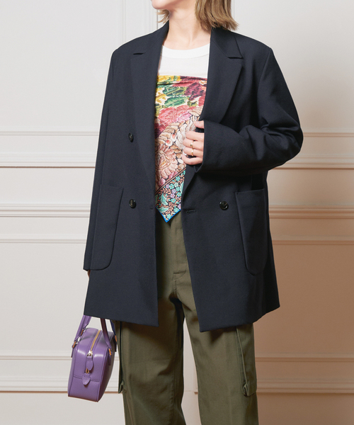 IENA LA BOUCLE 強撚サージテーラードジャケット（テーラード