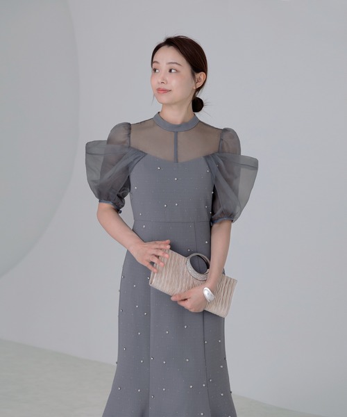 Leja（レジャ）の「【LEJA】パールビジューオーガンジーレース