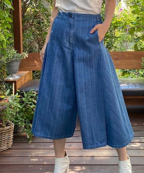 セール】9.3ozデニムキュロットパンツ（デニムパンツ）｜AVIE（アビィ