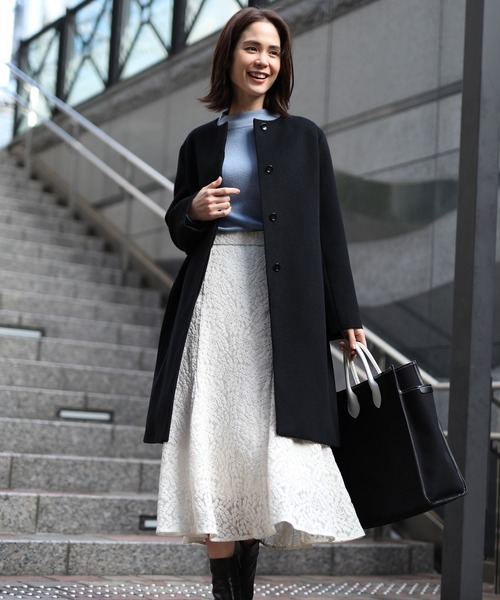 INED CLARO（イネドクラロ）の「【WEB限定】ノーカラーカシミヤコート