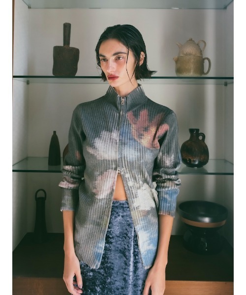 Art Print Rib Knit/アートプリントリブニット（ニット/セーター