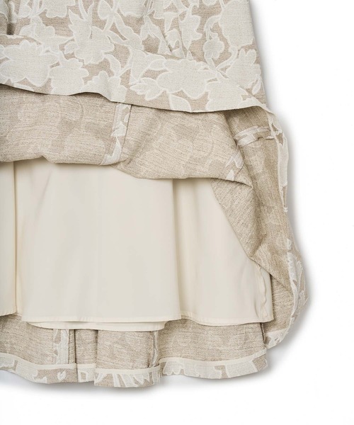 ANAYI（アナイ）の「リネンライクフラワープリントフレア スカート