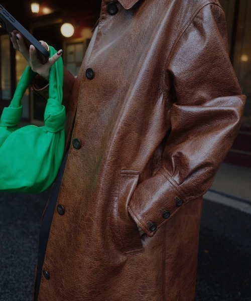 CRASH SYNTHETIC LEATHER COAT（その他アウター）｜Ameri（アメリ）の